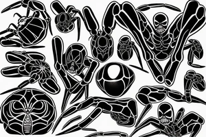 Black widow spider tattoo idea