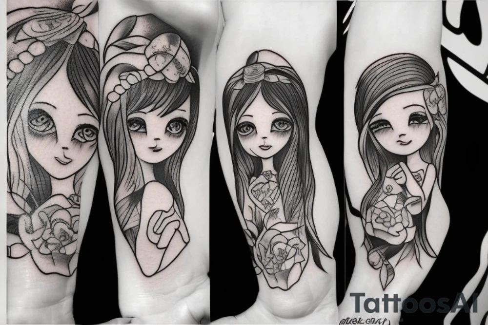 Little girl tattoo idea