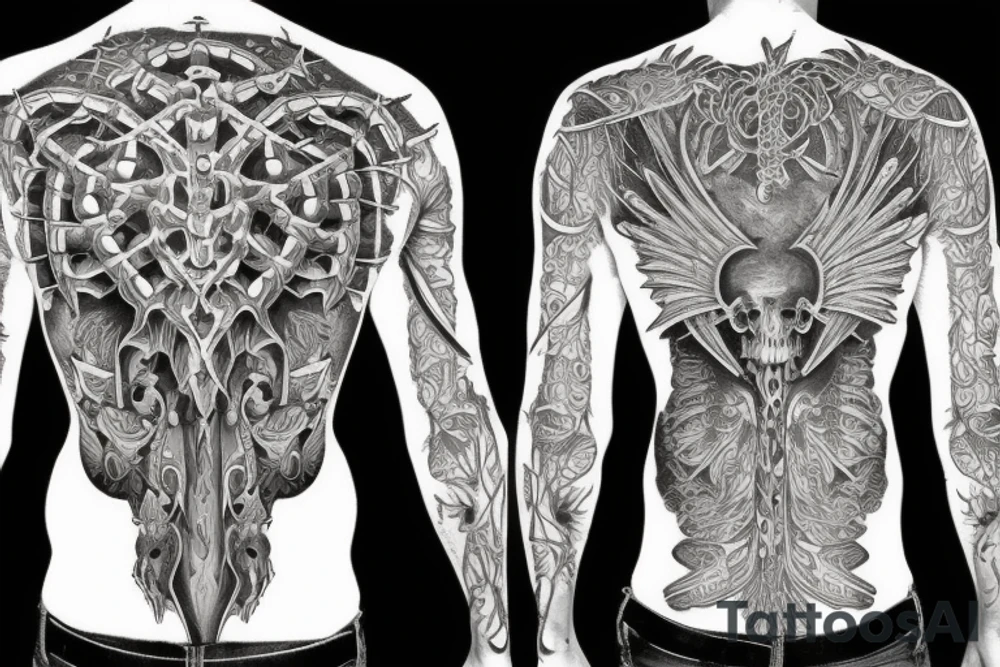 Human spine tattoo idea
