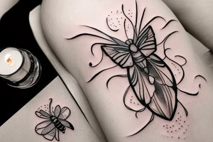 Moth and candle tattoo idea