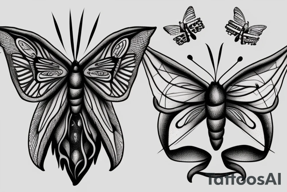 Moth and candle tattoo idea