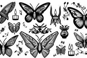Moth and candle tattoo idea