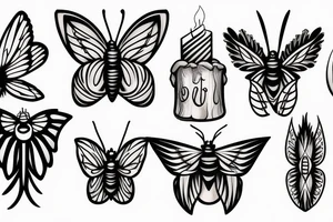 Moth and candle tattoo idea