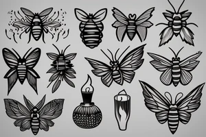 Moth and candle tattoo idea