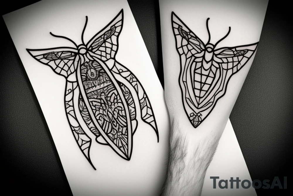 Moth and candle tattoo idea