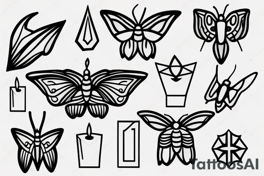 Moth and candle tattoo idea