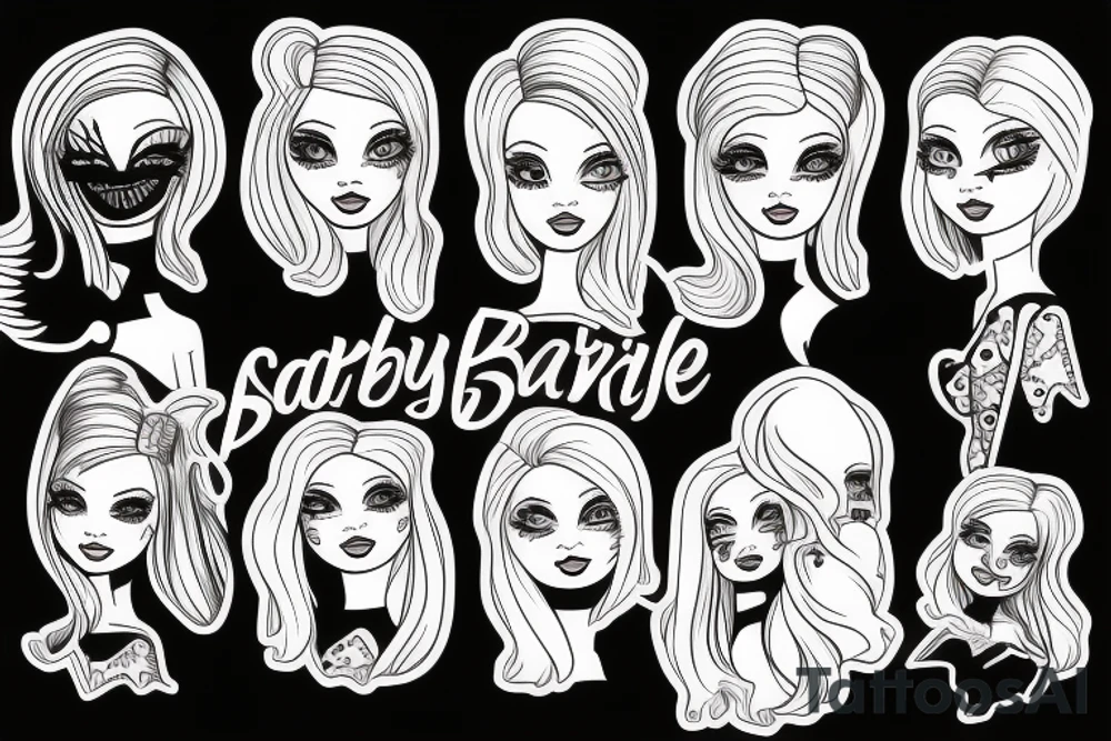Barbie doll scary tattoo idea
