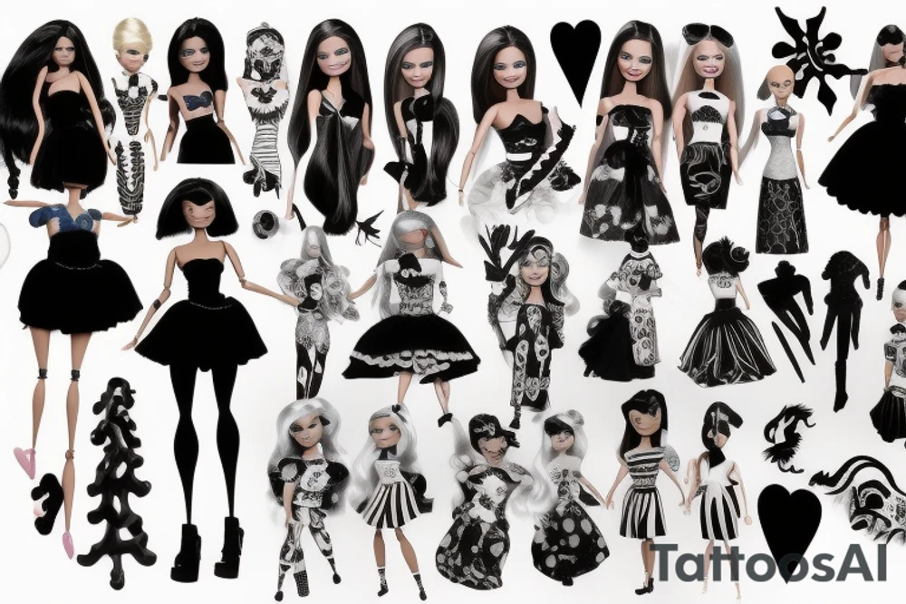 Barbie doll scary tattoo idea