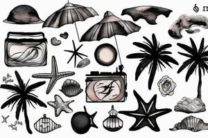 Beach at night tattoo idea