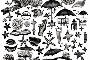 Beach at night tattoo idea
