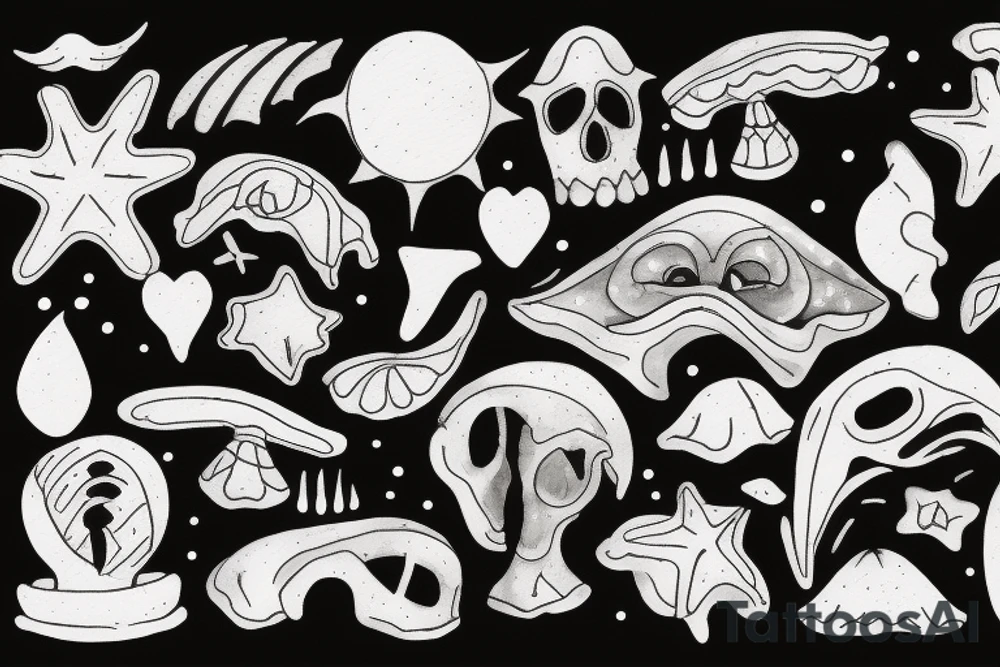Beach at night tattoo idea