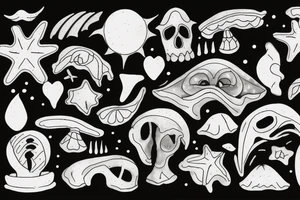 Beach at night tattoo idea