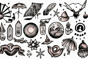 Beach at night tattoo idea