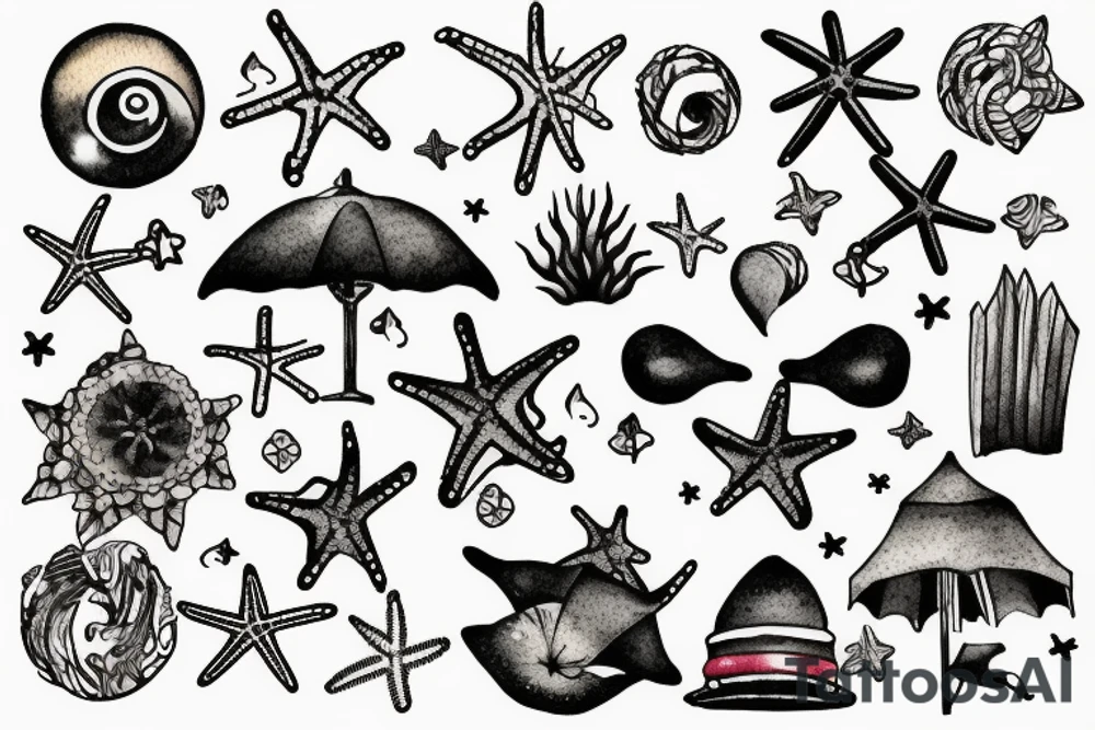 Beach at night tattoo idea