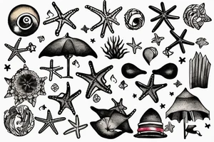 Beach at night tattoo idea