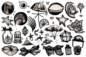 Beach at night tattoo idea