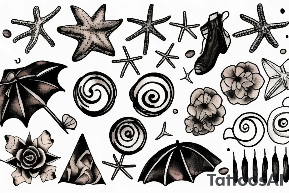 Beach at night tattoo idea