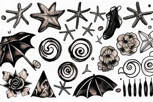 Beach at night tattoo idea