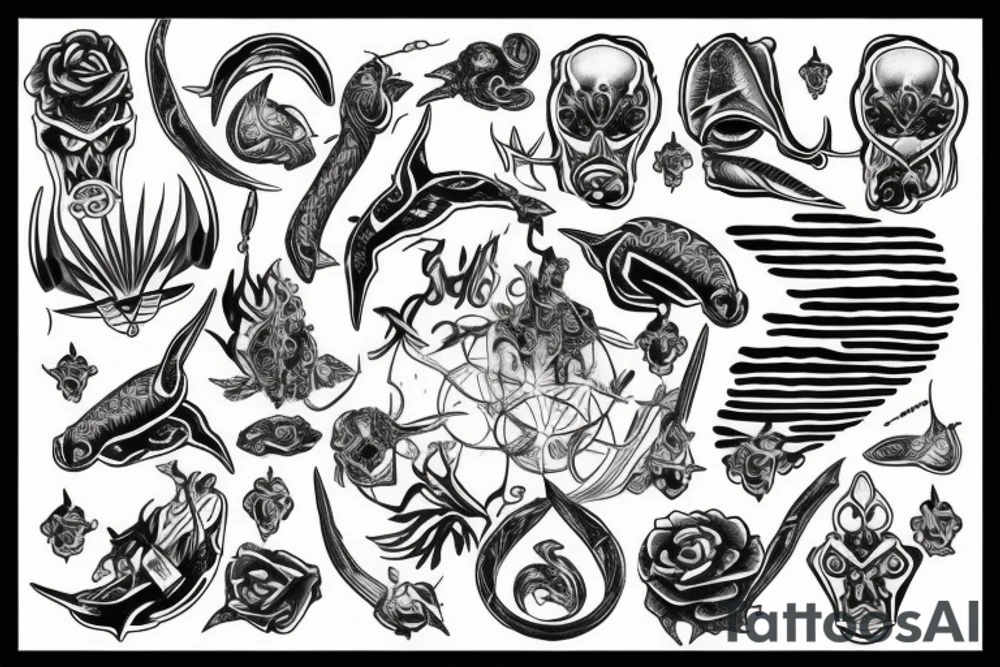 Posidon with trident tattoo idea