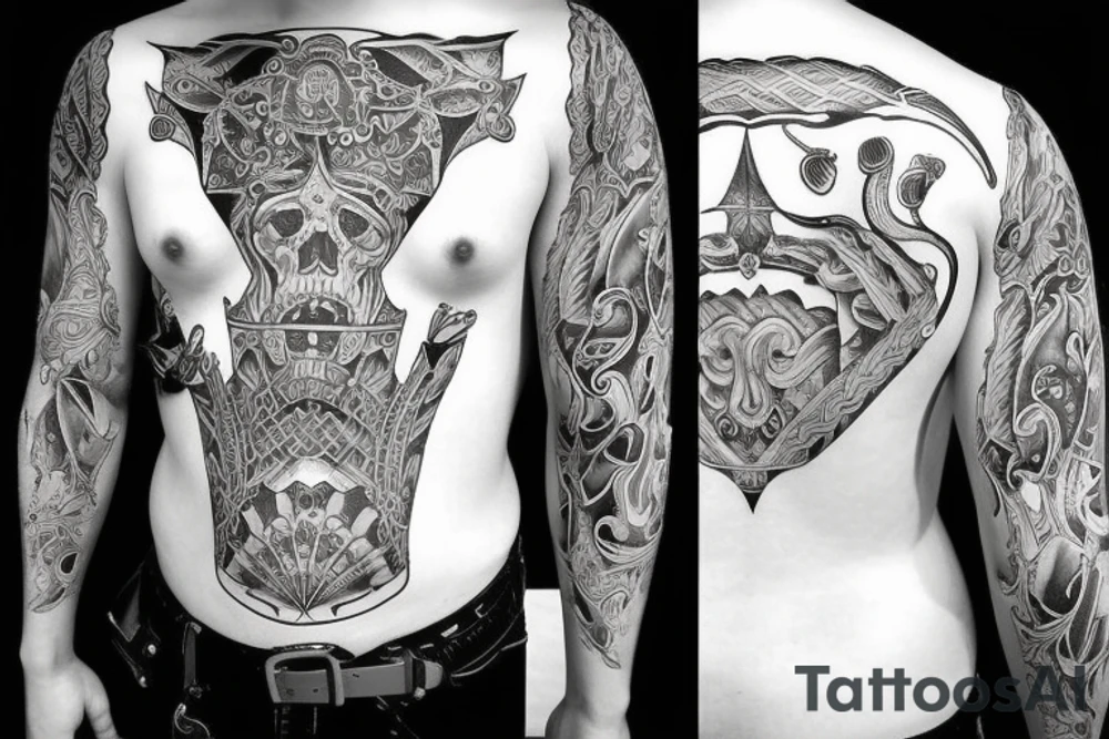 Posidon with trident tattoo idea