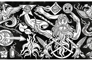 Poseidon holding a trident tattoo idea