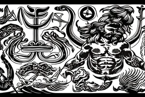 Poseidon holding a trident tattoo idea