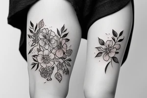 January and September flower tattoo with “we’ll be alright” phrase tattoo idea