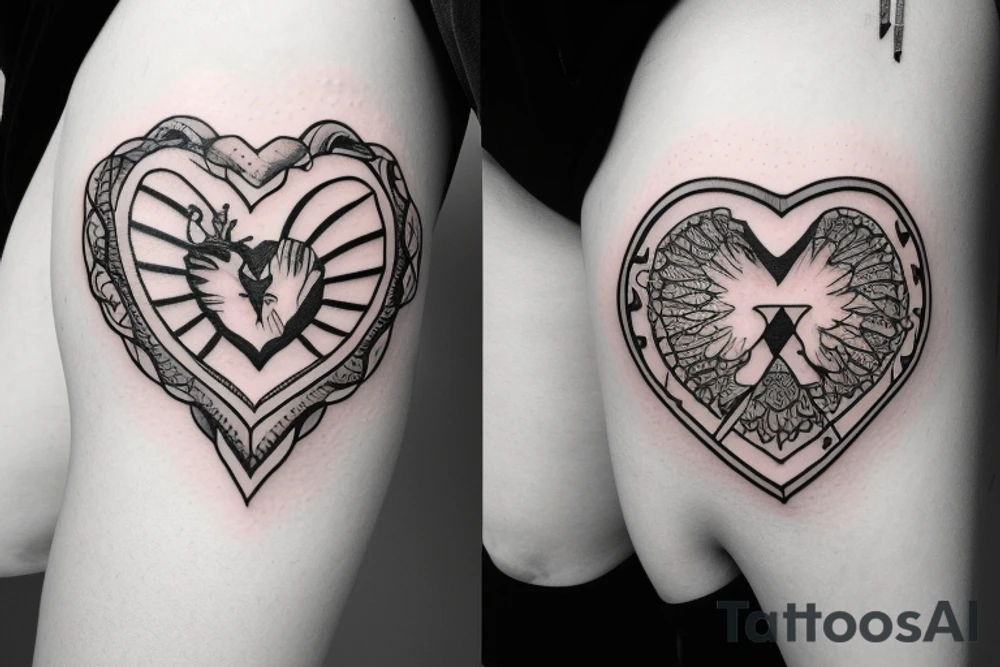 Three swords an a heart tattoo idea