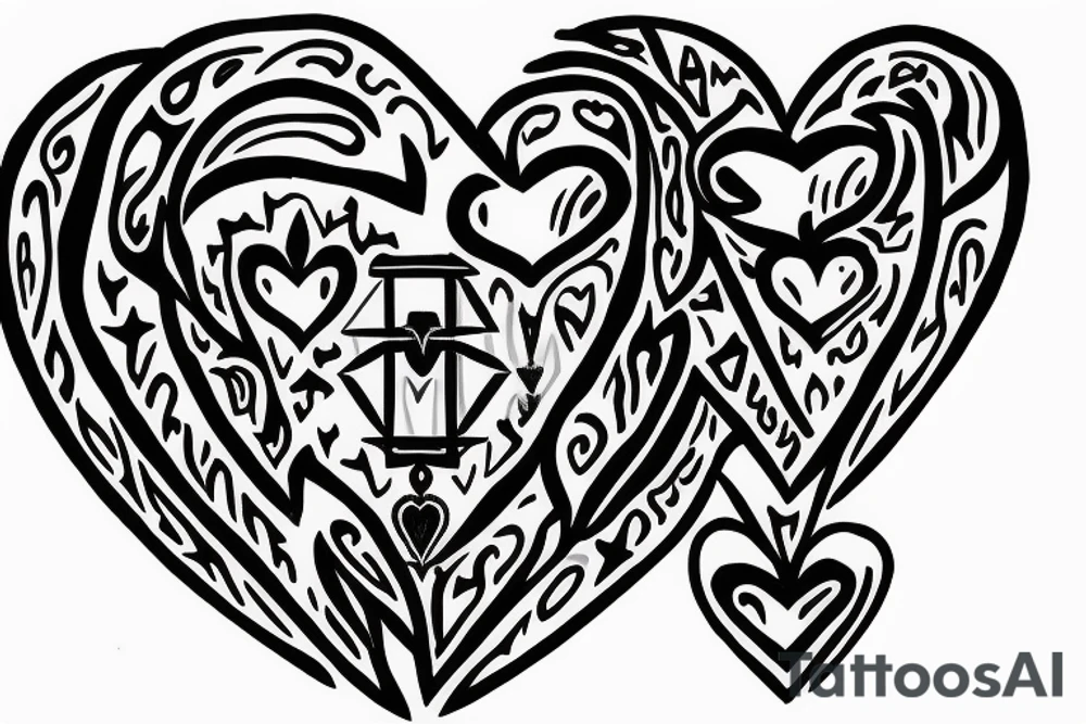 Three swords in a heart tattoo idea