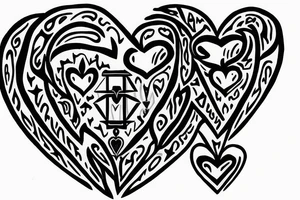 Three swords in a heart tattoo idea
