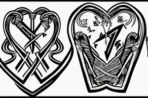 Three swords in a heart tattoo idea