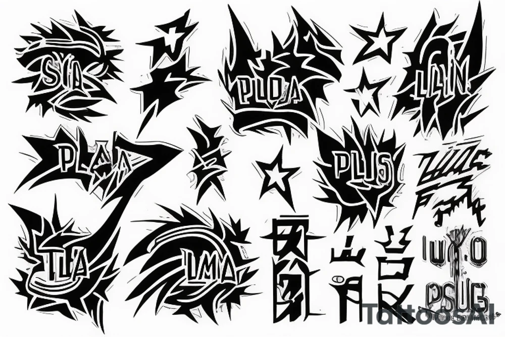 written text saying "PLUS ULTRA" tattoo idea