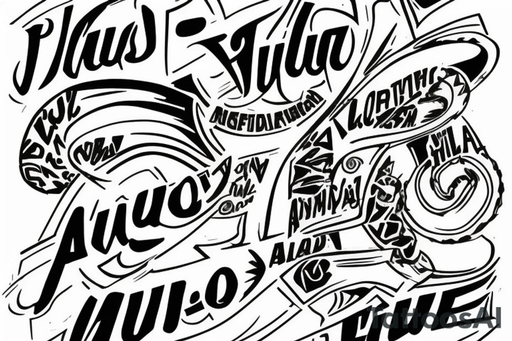 written text saying "PLUS ULTRA" tattoo idea