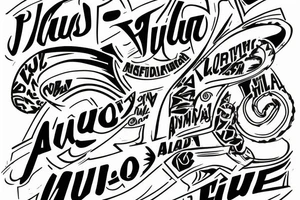 written text saying "PLUS ULTRA" tattoo idea