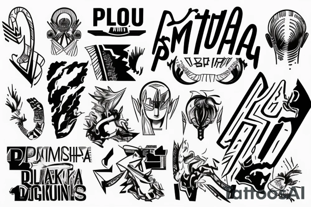 written text saying "PLUS ULTRA" tattoo idea