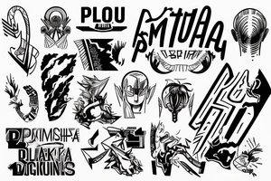 written text saying "PLUS ULTRA" tattoo idea