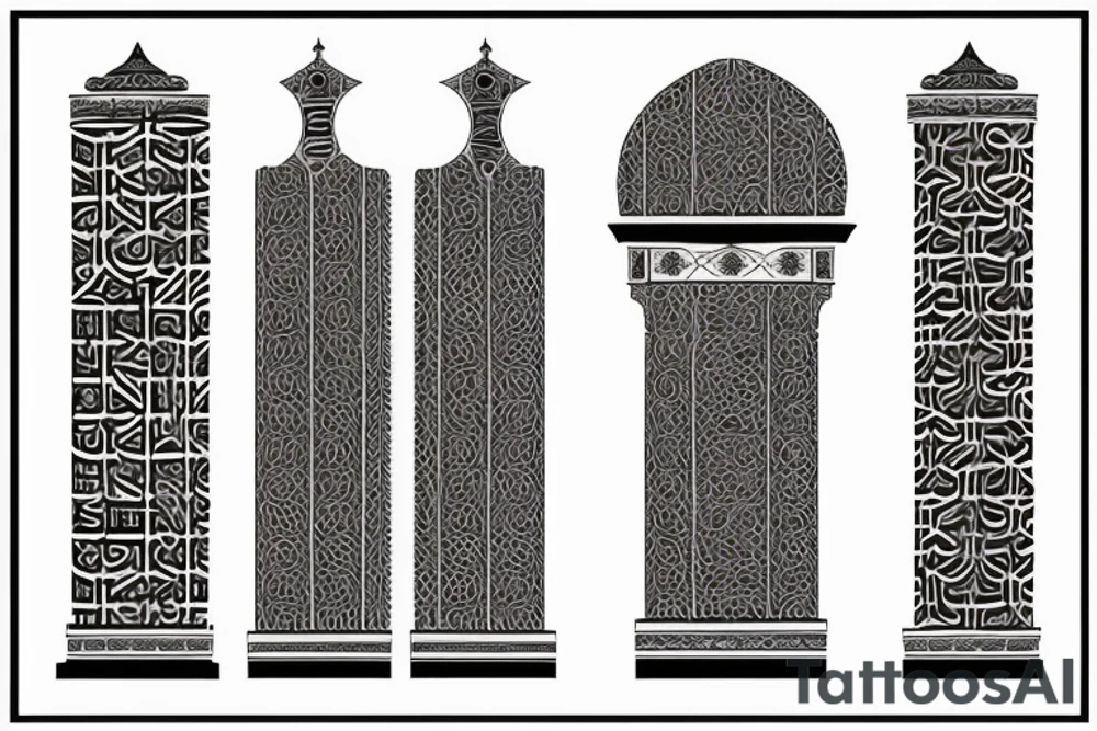 Moorish columns (think Granada Spain) With text PLUS ULTRA tattoo idea