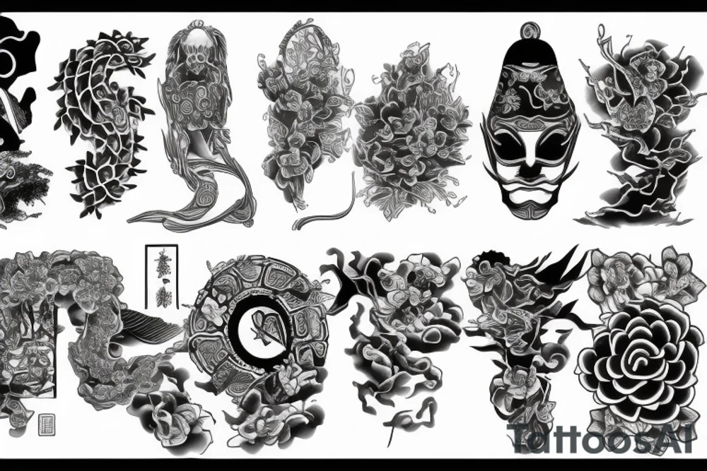 Canvas of a realistic Japanese temple tattoo idea