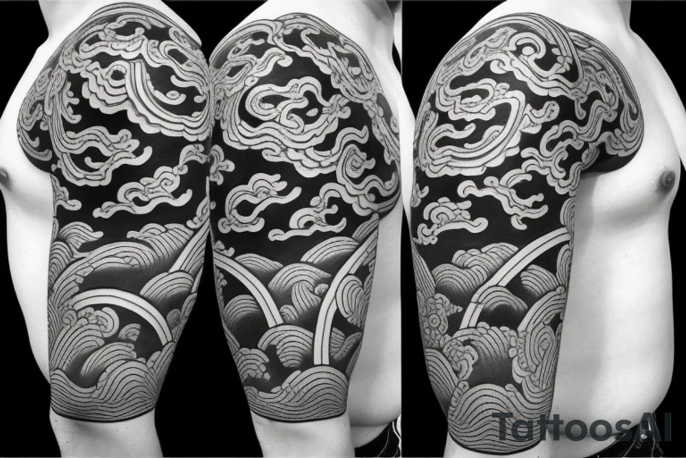 Canvas of a realistic Japanese temple tattoo idea Canvas of a realistic Japanese temple tattoo idea