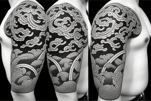 Canvas of a realistic Japanese temple tattoo idea