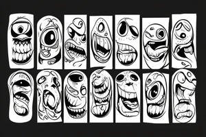 Monster head smiling tattoo idea