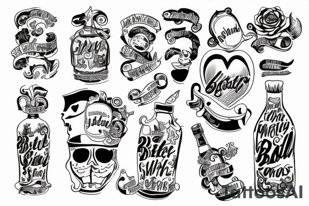 Bottle smiling tattoo idea