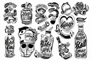 Bottle smiling tattoo idea