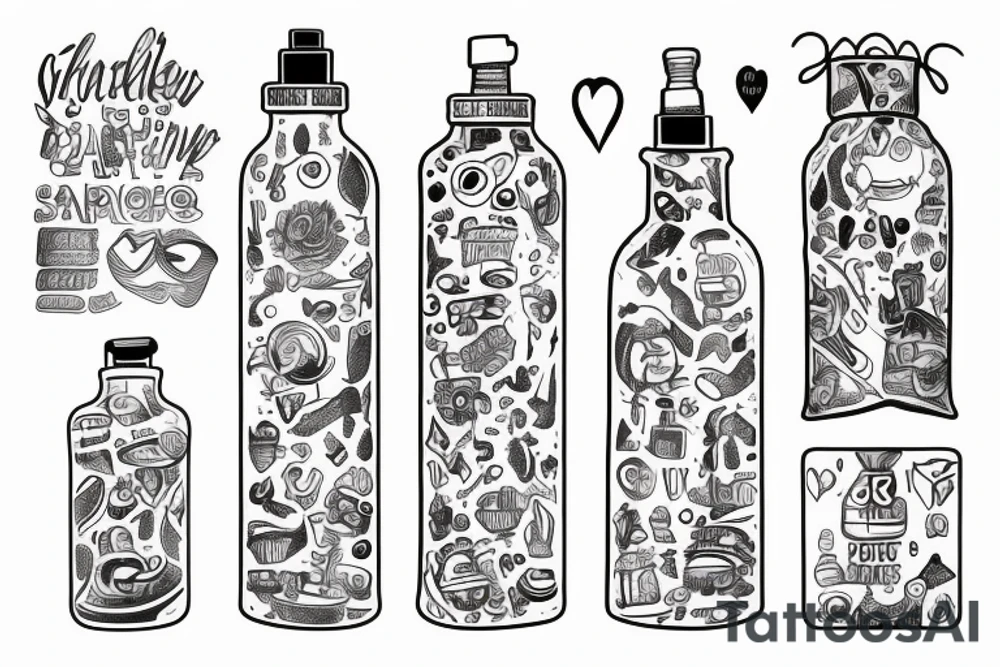 Bottle smiling tattoo idea