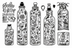Bottle smiling tattoo idea