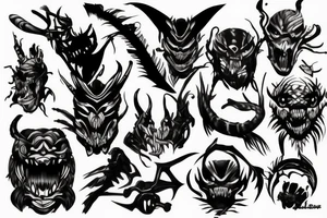 Predator smiling tattoo idea