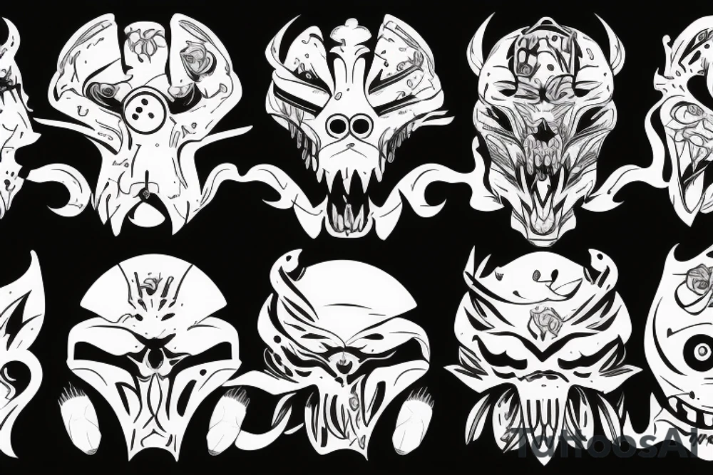 Predator smiling tattoo idea