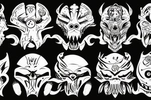 Predator smiling tattoo idea