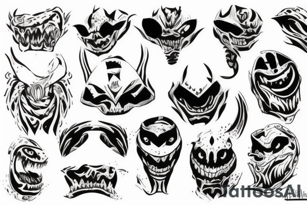 Predator smiling tattoo idea
