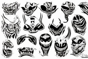 Predator smiling tattoo idea
